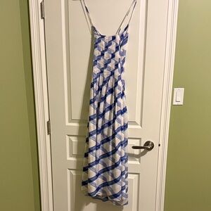 Banana Republic Blue and White Maxi Dress